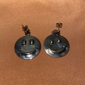 Justine Clenquet Silver Smiley Earrings